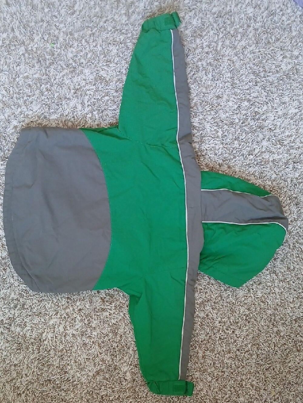 Hanna Andersson Boys Fleece-Lined Hooded Winter Jacket Green Gray Size 90 (2T) - Picture 8 of 9